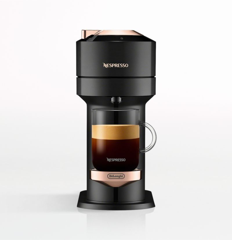 Nespresso by De'Longhi Rose Gold and Black Vertuo Next Coffee and Espresso Machine + Reviews | Cr... | Crate & Barrel