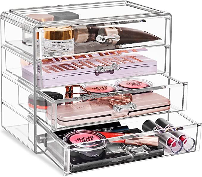 Sorbus Clear Cosmetics Makeup Organizer - Space Saving Acrylic Jewelry & Make Up Organizers and S... | Amazon (US)