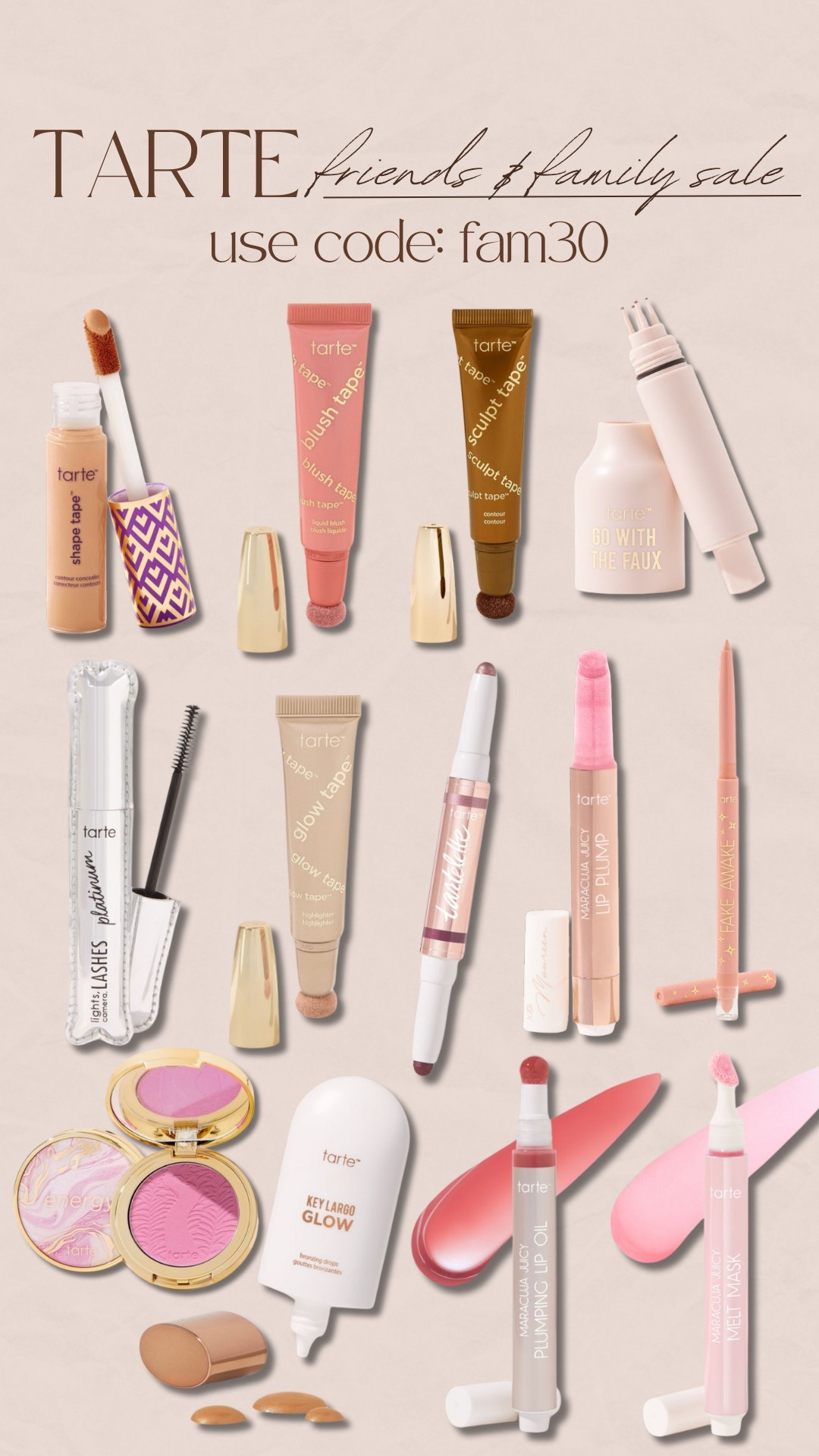 Tarte 30% off 

#LTKBeauty #LTKSaleAlert #LTKSeasonal