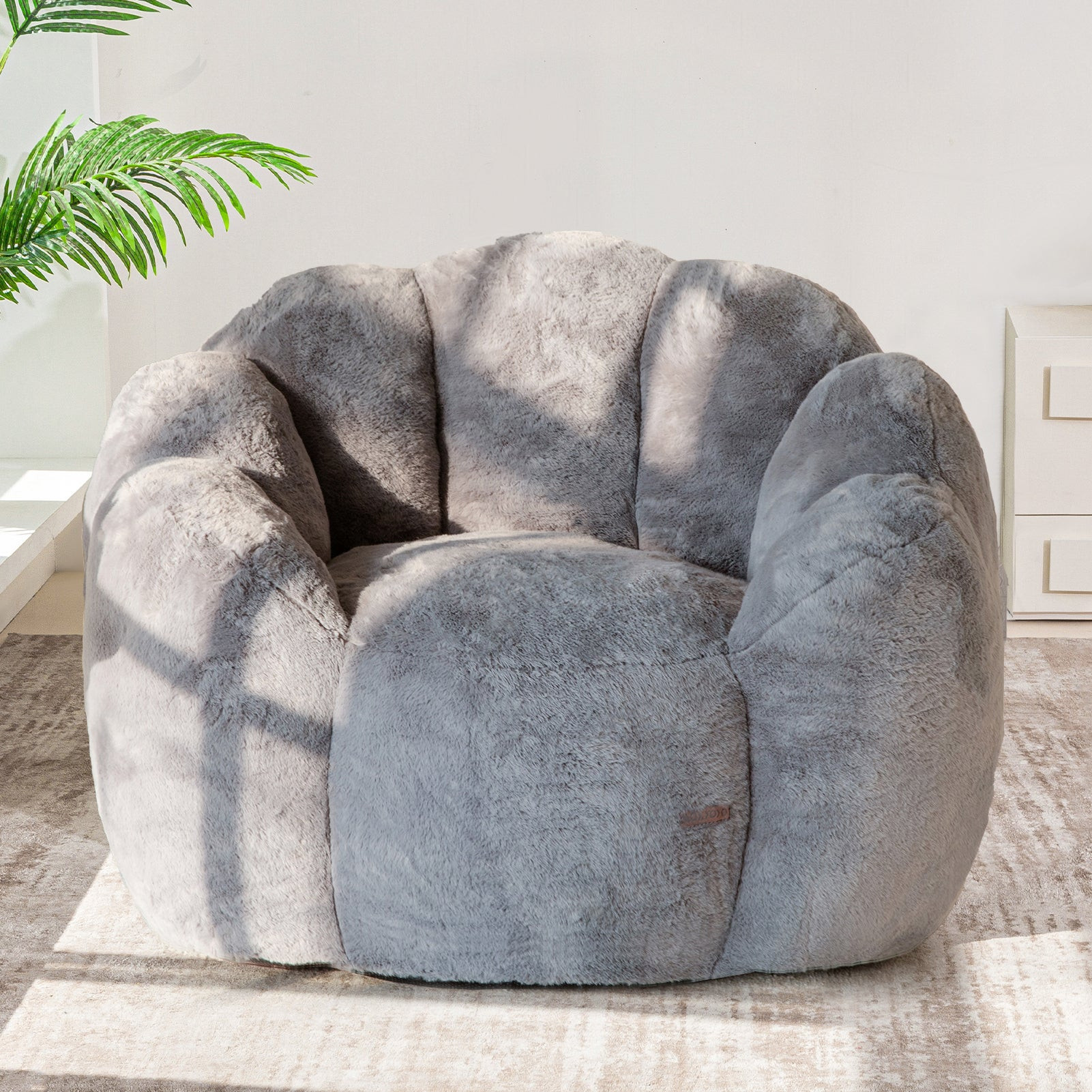 MAXYOYO Bean Bag Chair Floral Shape Ultra Soft Faux Fur Petal Back Sofa for Adults Dark Gray one_size | M-A89-DGREY-SINGLE | Lowe's