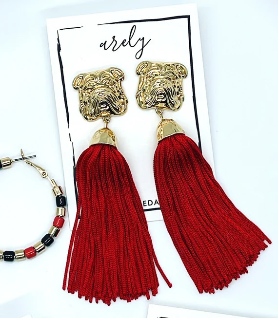 Gameday Earrings, Red and Black Earrings, College Gameday, Gifts for Grads, Graduation Gifts, School | Etsy (US)