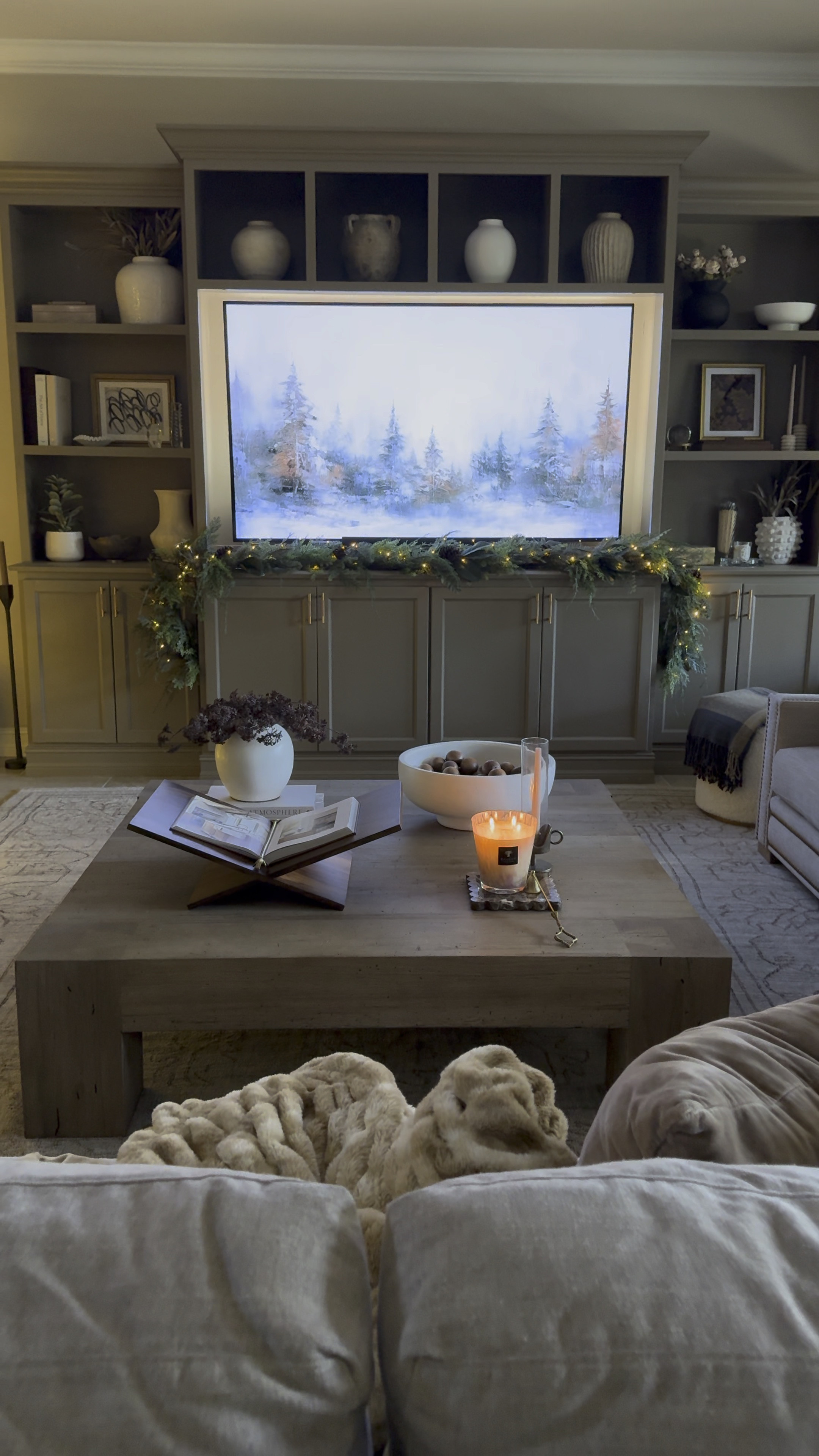 This is my favorite garland! I decided to add some lights to it this year and use it on our built-ins. It’s perfect on a staircase, shelves, above a window, or a mantel! 
I only used one garland for this. That’s what makes it so amazing! 


Pottery barn garland, drapey garland, mixed greenery garland, thick garland, cluster lights 

#LTKHoliday #LTKVideo #LTKhome