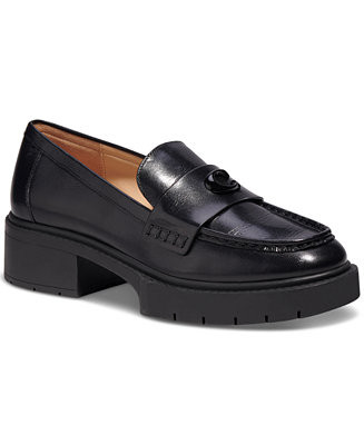 Women's Leah Platform Leather Lug Sole Loafers | Macy's