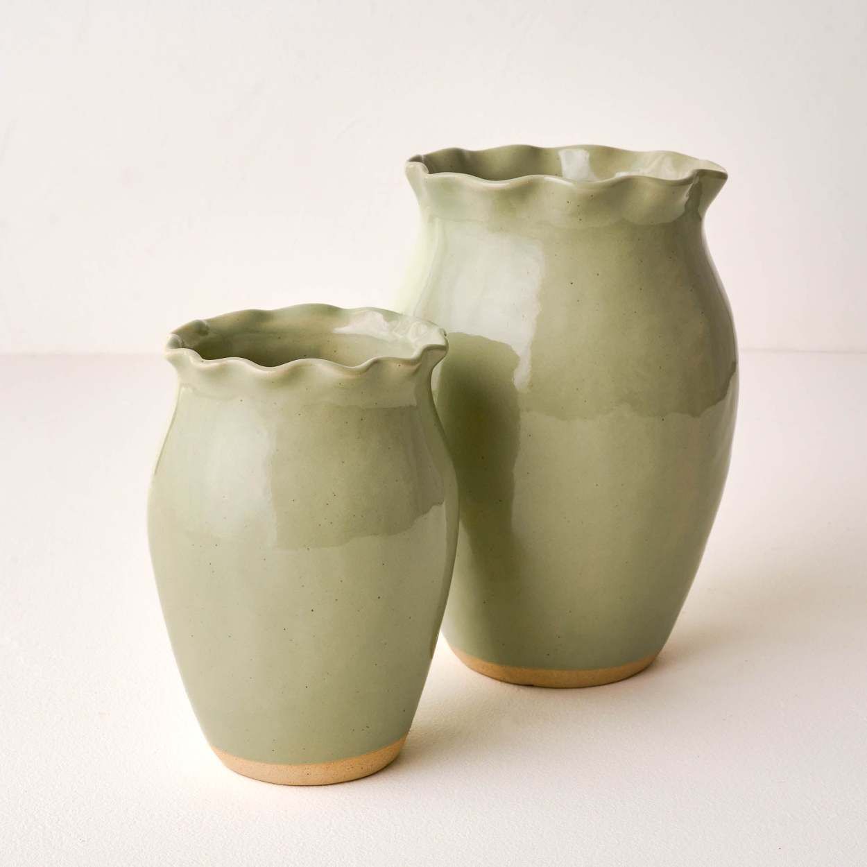 Nancy Green Scalloped Ceramic Vase | Magnolia
