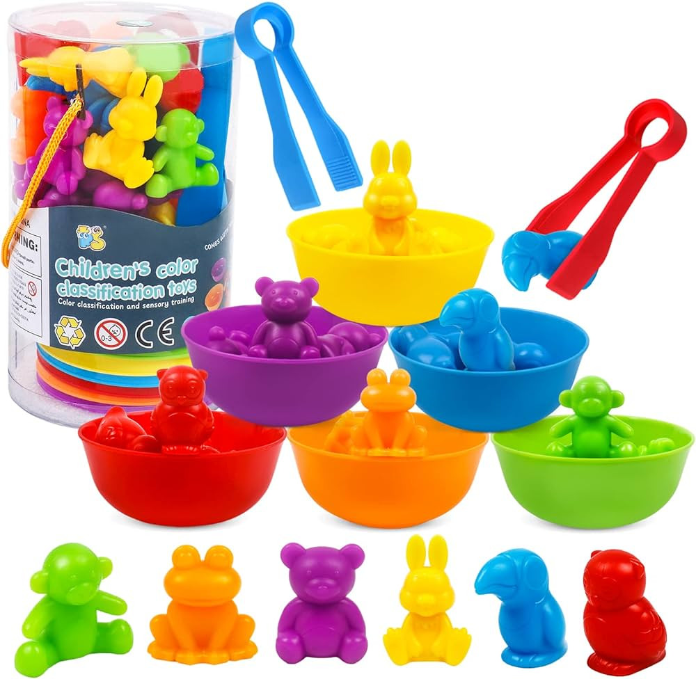 Counting Animal Matching Games Color Sorting Toys with Bowls Preschool Learning Activities for Ma... | Amazon (US)