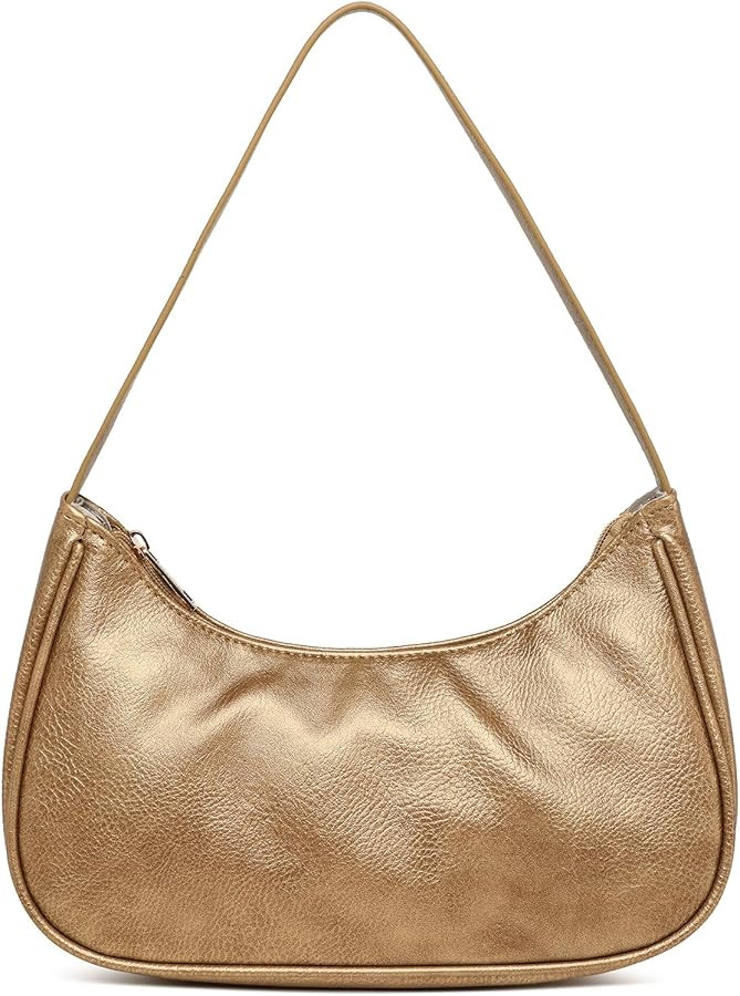 Afashor Shoulder Bags for Women Vegan Leather Hobo Sling Tote Handbag Retro Clutch Purse with Zip... | Amazon (US)