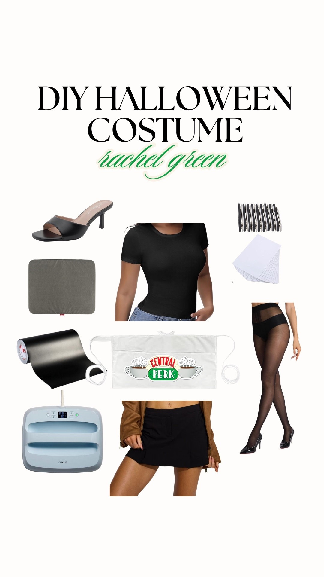 DIY Halloween Costume Idea: Rachel Green from the TV show, “Friends” ☕️ heat press the apron with your Cricut! 

#LTKSeasonal #LTKU #LTKHalloween
