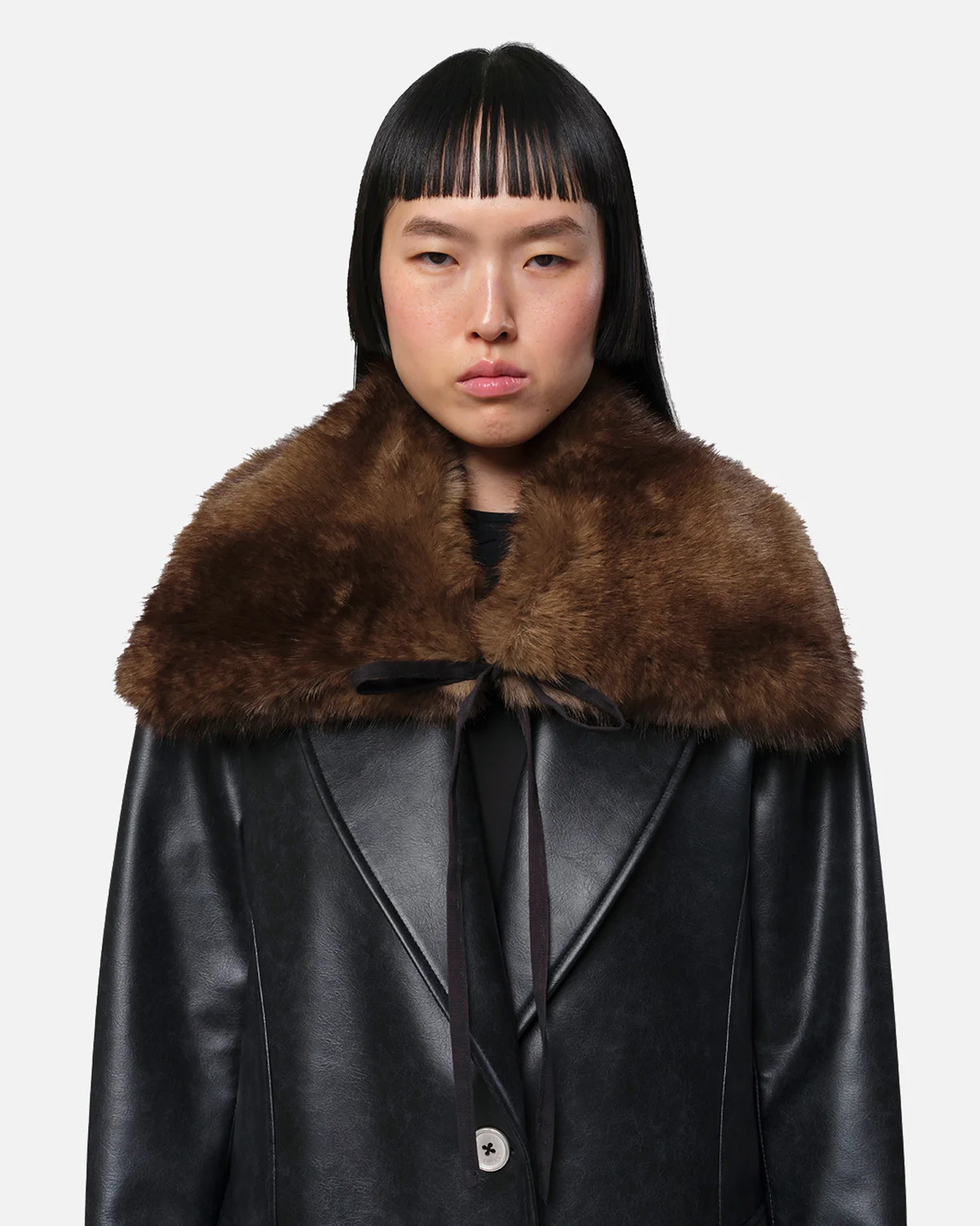 Eliza Faux Mink Collar in Brown | Apparis