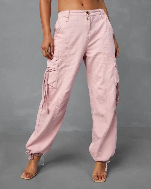 Never Give Up Cotton Cargo Pants - Pink - FINAL SALE | VICI