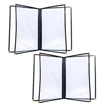 2PCS 8.5 x 11 Inch Menu Covers,4 Page 8 View Transparent Restaurant Menu Covers, Fits A4 Size Pap... | Amazon (US)