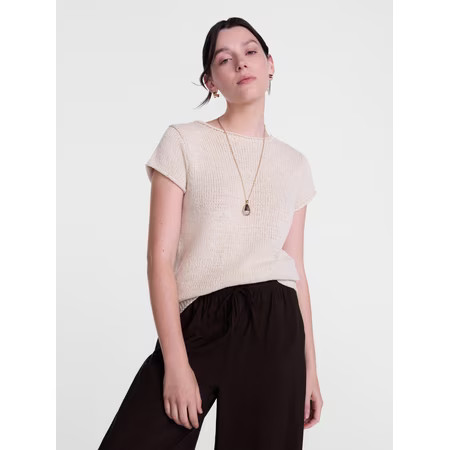 Scenario Women's and Women's Plus Pullover Rollneck Lightweight Sweater with Short Sleeves, Sizes XS-4X | Walmart (US)