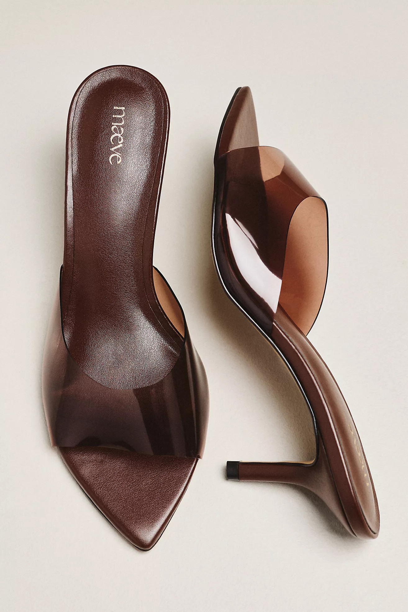 Maeve PVC Pointed-Toe Mule Heels | Anthropologie (US)
