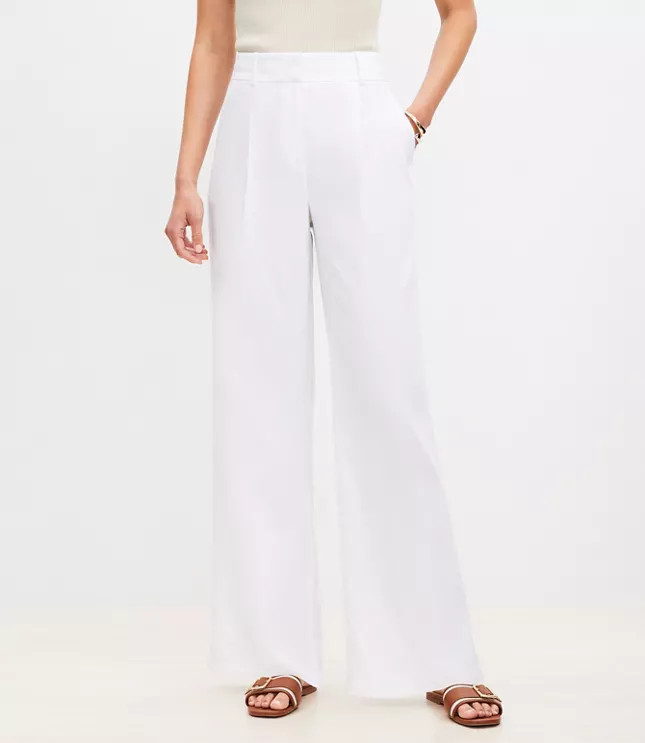 Petite Peyton Trouser Pants in Linen Blend | LOFT