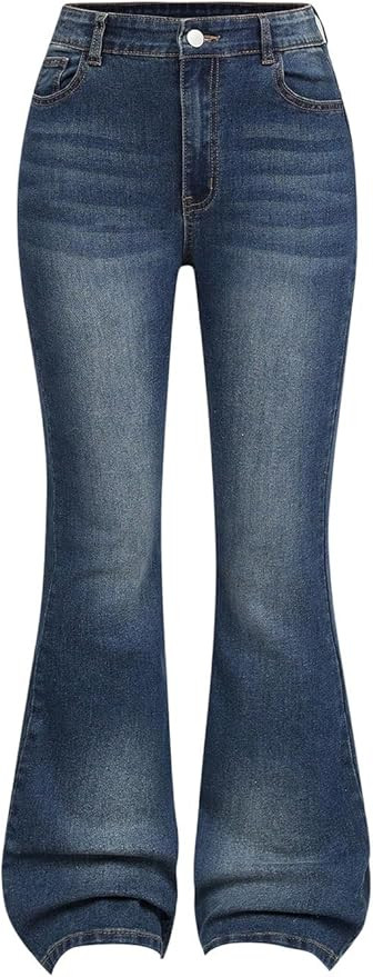 GORGLITTER Girl's Flare Jeans High Waisted Bell Bottom Denim Pants | Amazon (US)