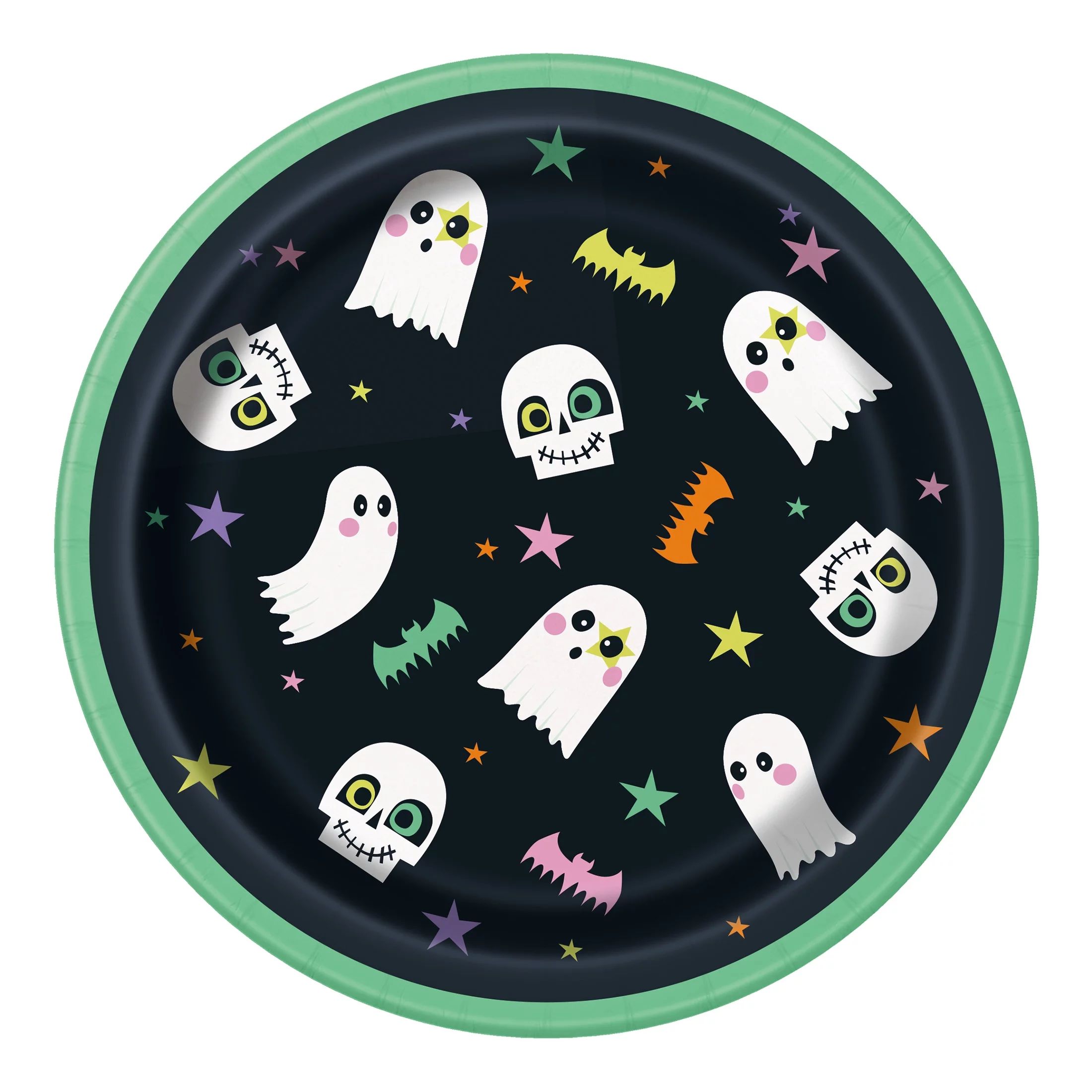 Halloween Ghost Spooky Friends Multicolor Paper Dessert Plates, 7 in, 10 Count, by Way To Celebra... | Walmart (US)