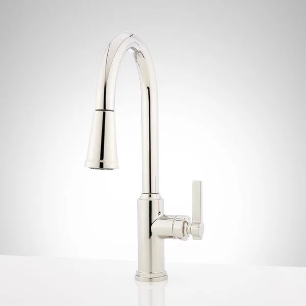 448180 Signature Hardware Greyfield Single Hole Pull-down Kitchen Faucet | Wayfair North America