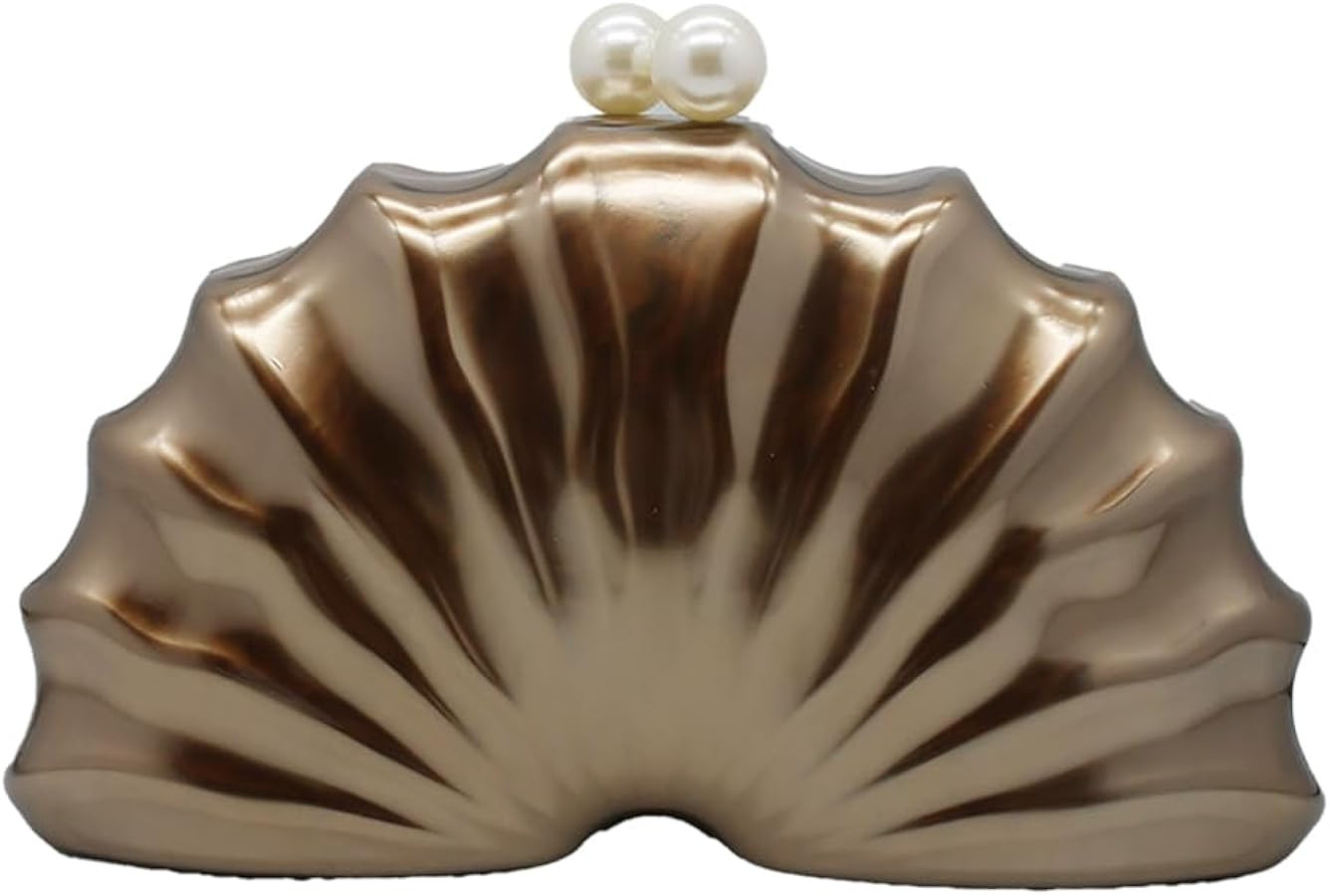 GBWYI Women Acrylic Shell Shaped Clutch Luxury Marble Acrylic Evening Handbag Unique Chain Should... | Amazon (US)