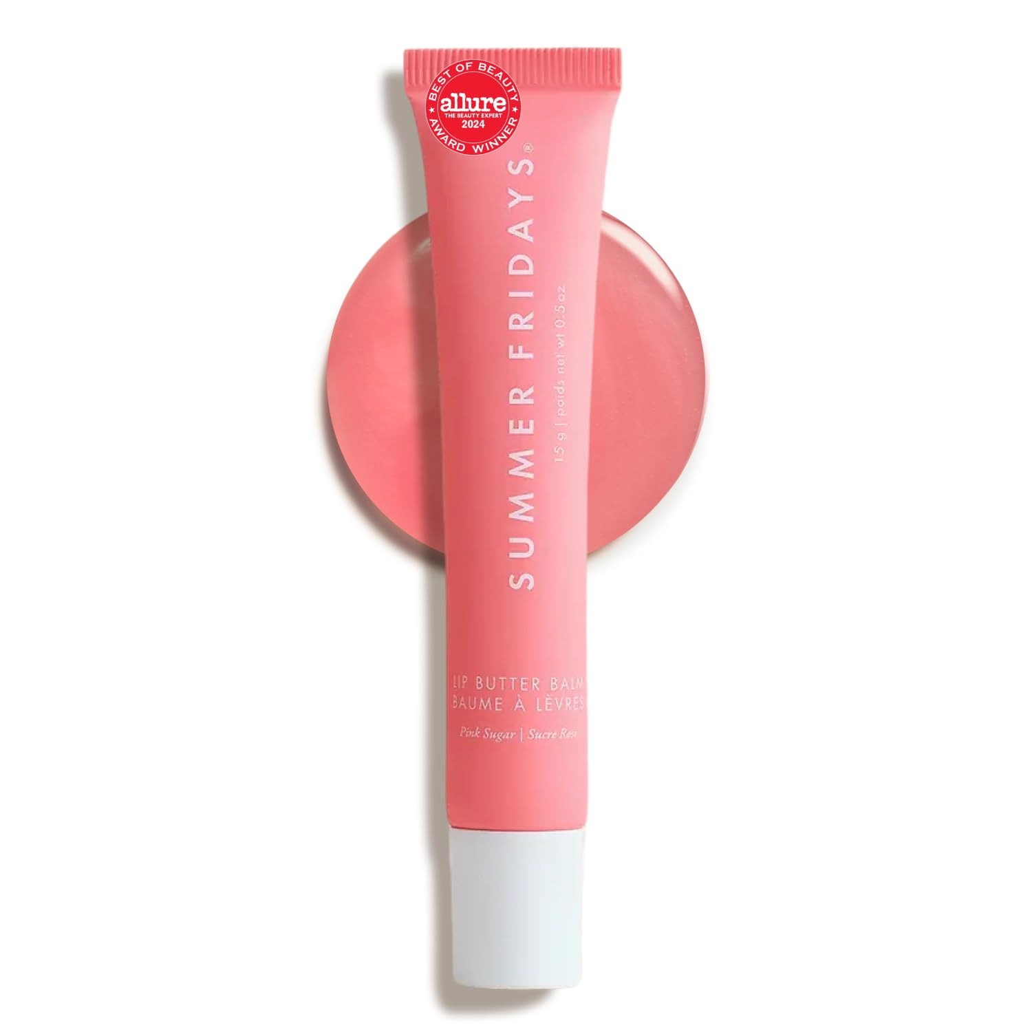Summer Fridays Lip Butter Balm - Moisturizing Lip Gloss for Instant Shine + Sheer Color - With Nourishing Shea Butter - Everyday Makeup + Skin Care Summer Essentials - Vegan - Pink Sugar (.5 Oz) | Amazon (US)