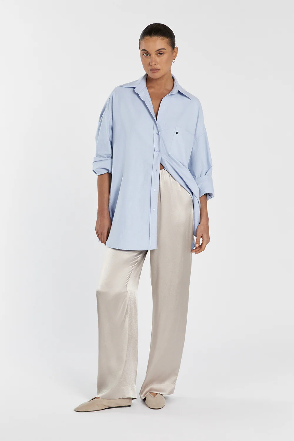 EVE CHALK SATIN PANT | DISSH