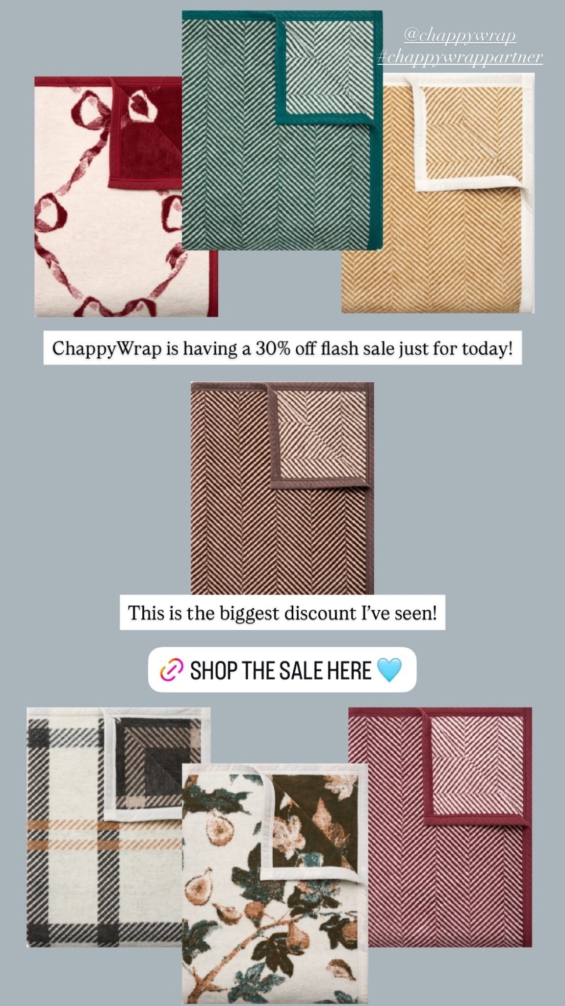 ChappyWrap is having a 30% off flash sale just for today! This is the biggest discount I’ve seen! @chappywrap 
#chappywrappartner