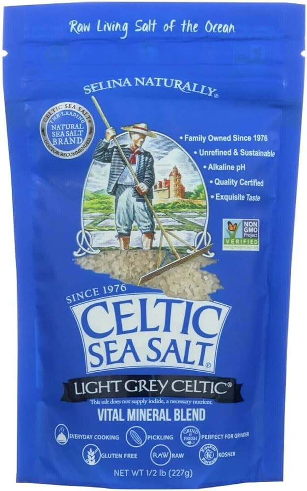 Selina Naturally Celtic Salt Light Grey Coarse 8 Ounce Bag Vital Mineral Blend | Amazon (US)