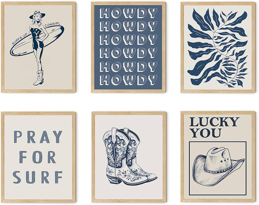 TwoDays Coastal Granddaughter Prints, Coastal Cowgirl Poster, Beachy Room Decor Aesthetic, Beach ... | Amazon (US)