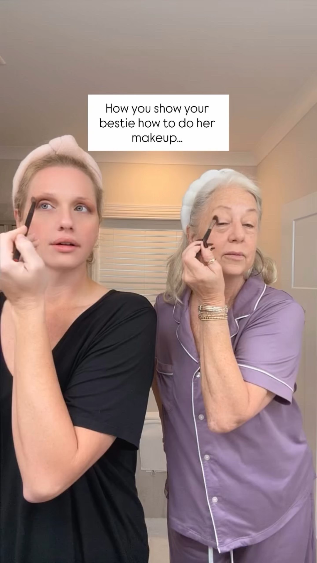 When your girlfriend comes to visit and she wants to play makeup. We get her a step stool. 🪜😆🤪🤍 

#LTKOver40 #LTKmorningroutine #LTKBeauty