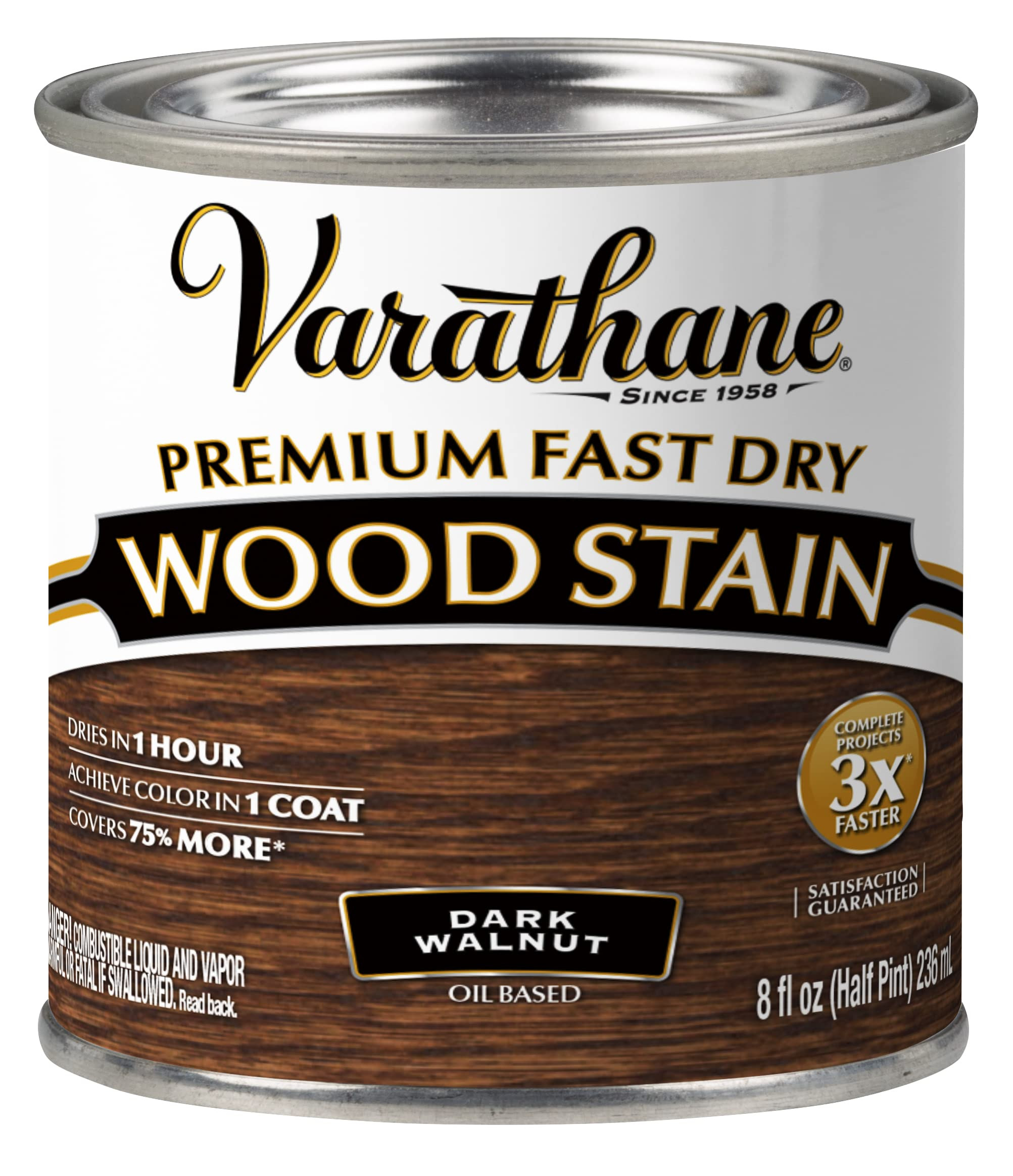 Varathane 262025 Premium Fast Dry Wood Stain, Half Pint, Dark Walnut | Amazon (US)