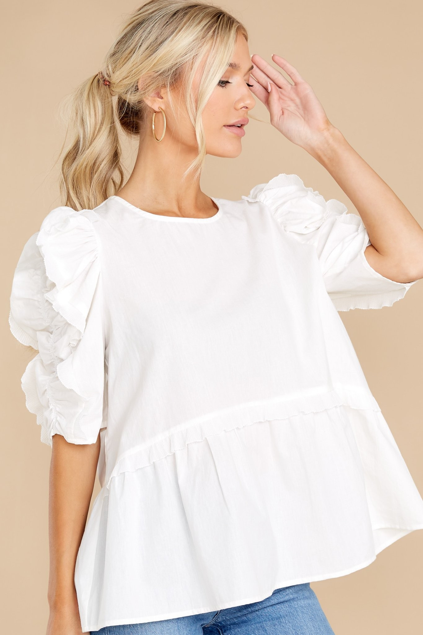 Catch My Breath White Top | Red Dress 