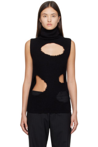 Black Cutout Turtleneck | SSENSE