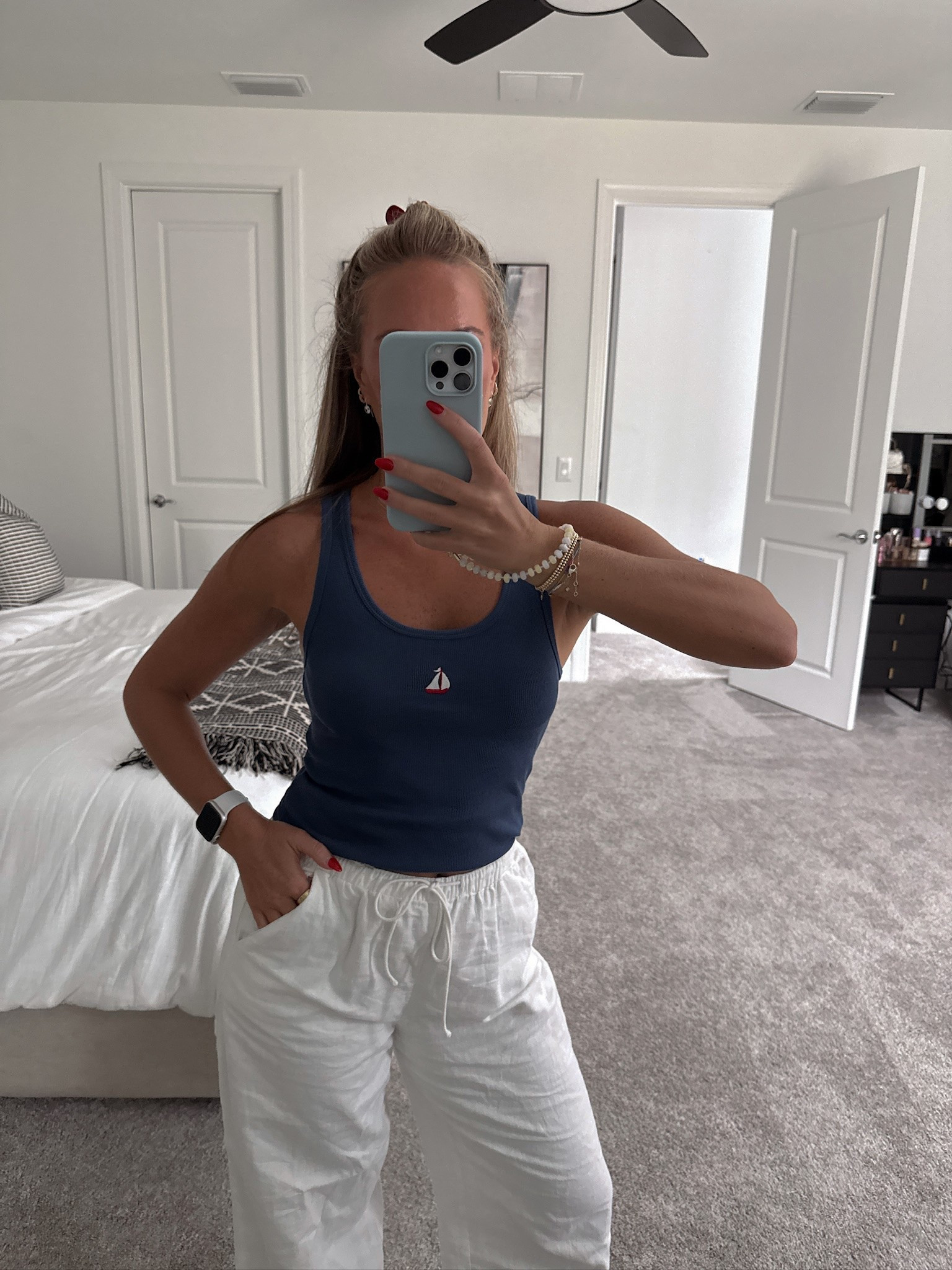 Linen pants + navy tank = easy Summer uniform with pieces from the @Target Americana line. 

Small in both. 

Americana summer, Target haul, try on haul, summer finds, patriotic outfits, red white and blue, affordable summer fashion, summer wardrobe, OOTD, Target Universal Thread, summer style, outfit inspo

#LTKootd #LTKSeasonal