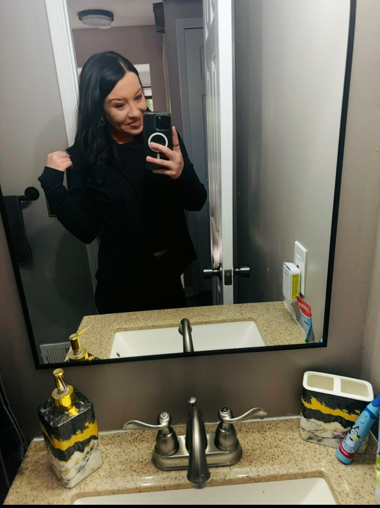 Black clothes are my safe zone - I’ve always been on the chunkier side and still have lost a decent amount of the weigh and will always be in all black whenever I can! 🖤 Not to mention i’m obsessed with this active sporty running coat from Walmart 😝 

#LTKmomlife #LTKCyberWeek #LTKActive
