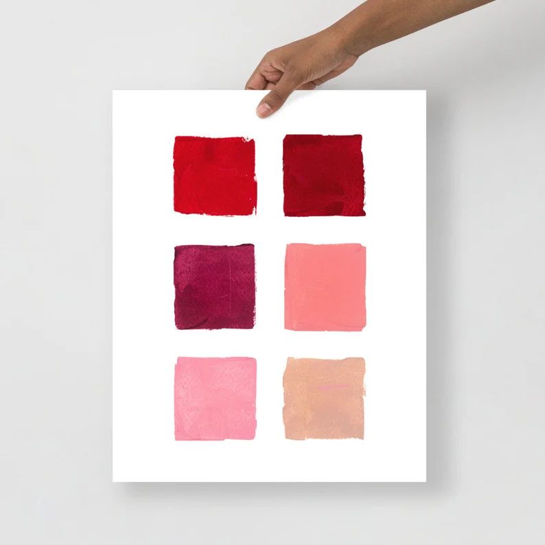 Red and Pink Color Palette Art Print | Etsy | Etsy (US)