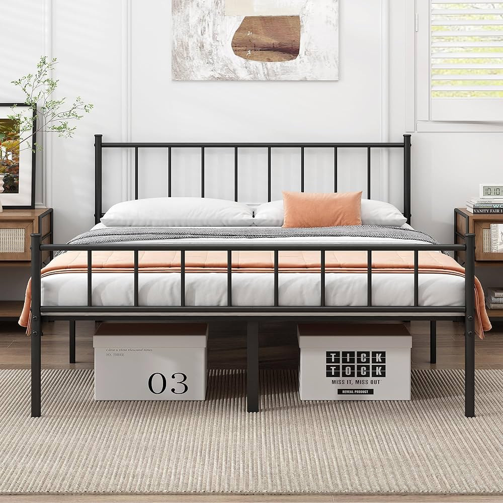14 Inch Queen Size Bed Frame,Classic Metal Platform Bed Frame-Mattress Foundation,Steel Slat Supp... | Amazon (US)