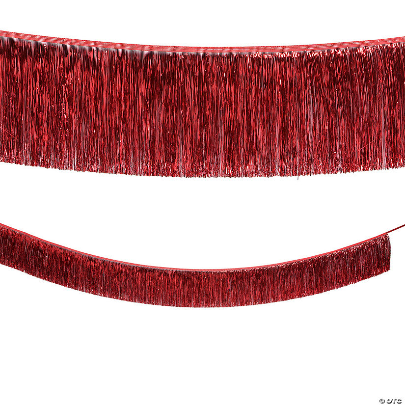 9 Ft. Ready-to-Hang Metallic Tinsel Fringe Garland | Oriental Trading Company