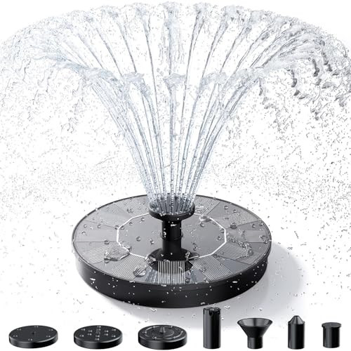 AISITIN Solar Fountain, Solar Bird Bath Fountains Pump with 6 Nozzles, 2026 Upgraded Free Standing Floating Solar Powered Water Fountain Pump for Bird Bath, Garden, Pond, Pool and Outdoor | Amazon (US)