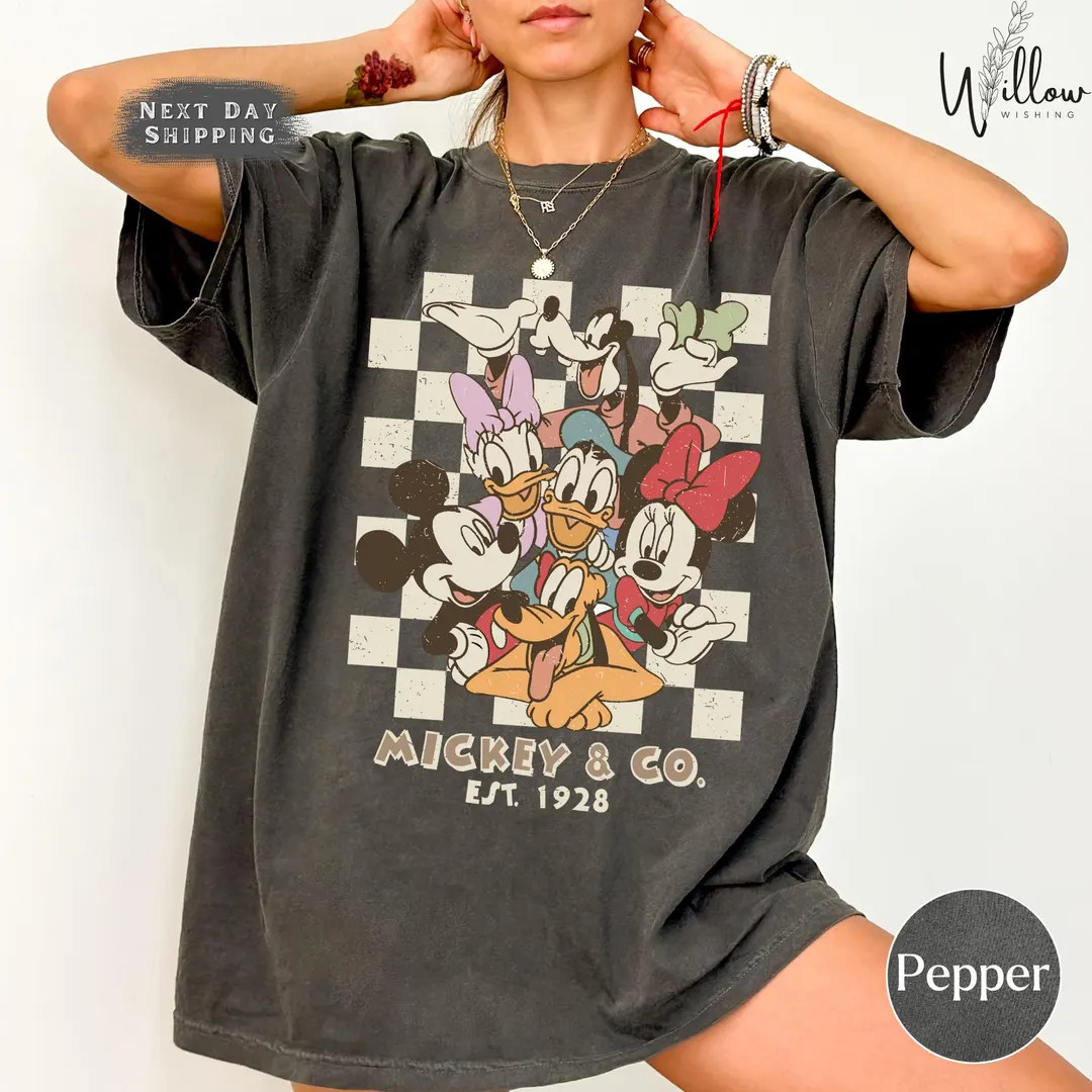 Retro Mickey & Co 1928 Comfort Colors Shirt, Disneyland Tee, Disneyworld Shirt, Mickey And Friend... | Etsy (US)
