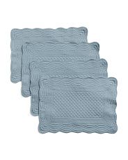 Set Of 4 Solid Quilted Placemats | TJ Maxx