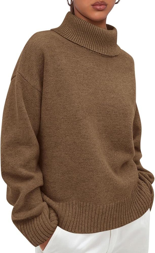PRETTYGARDEN Womens Turtleneck Long Sleeve Sweater 2025 Fall Trendy Loose Fit Casual Tops Chunky ... | Amazon (US)