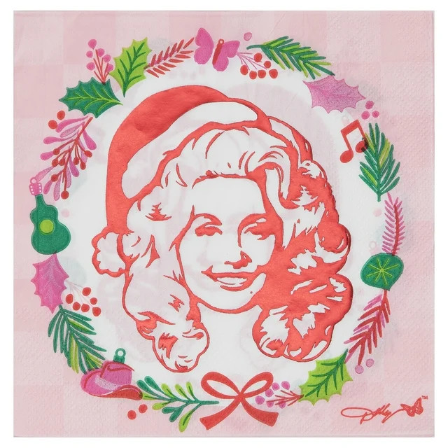 Dolly Parton Holly Dolly Christmas Disposable Paper Napkins 16 Count Multicolor | Walmart (US)