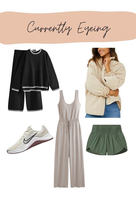 What I am currently eyeing:
- amazon set: Would be great for postpartum or leaving the hospital in.
- neutral running shoes: Under $100 and the colors would easily match any workout set.
- sleeveless jumpsuit: easy to throw on and looks like it would be breastfeeding friendly
- quilted jacket: love the neutral color so would be easy to throw on when you’re heading out the door
- green running shorts: love the color for spring and is a great work out bottom!

#LTKfitness #LTKstyletip #LTKSeasonal