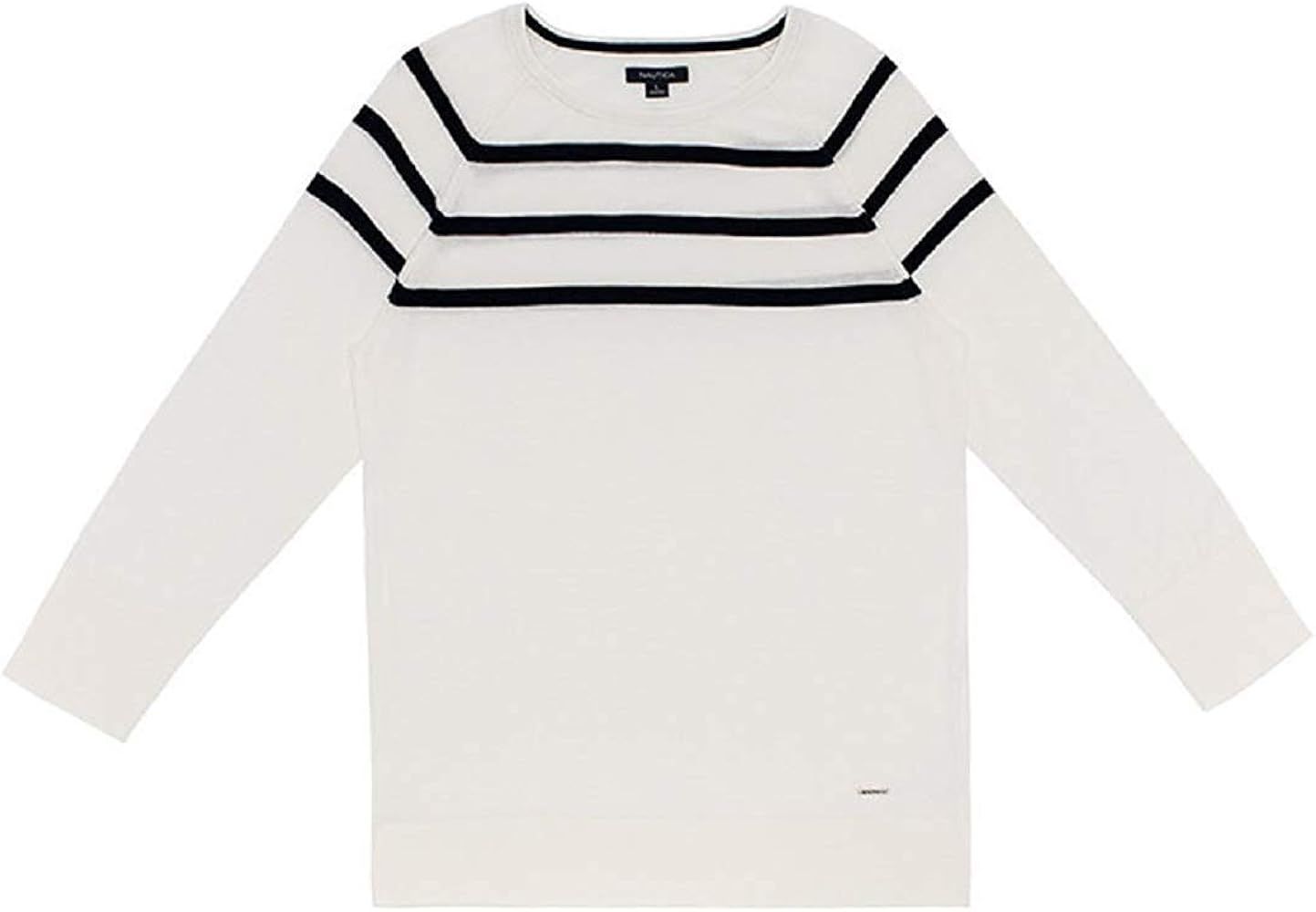 Nautica Women's Striped Cotton Sweater | Amazon (US)