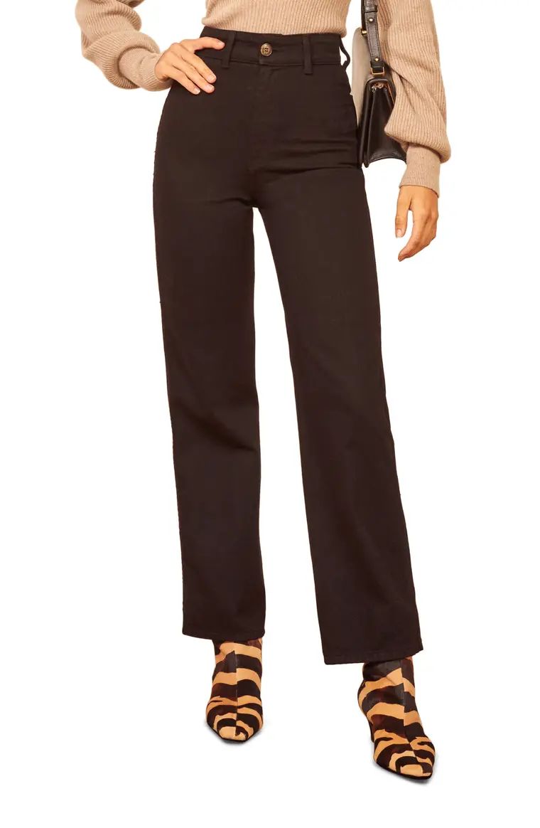 Marine High Waist Relaxed Fit Ankle Wide Leg Jeans | Nordstrom