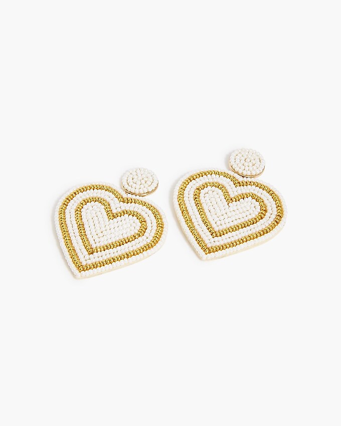 Beaded heart earrings | J.Crew Factory