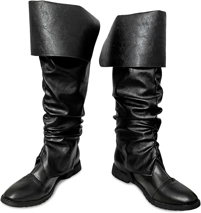 Medieval Pirate Boots Cover for Men Halloween Renaissance Boots Legs Cover Gothic Cosplay Costume... | Amazon (US)