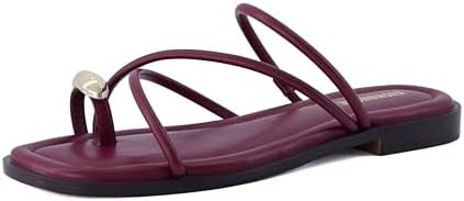 CUSHIONAIRE Venue Women’s Strappy Toe-Loop Slide Sandals with Gold-Tone Accent & Memory Foam Co... | Amazon (US)