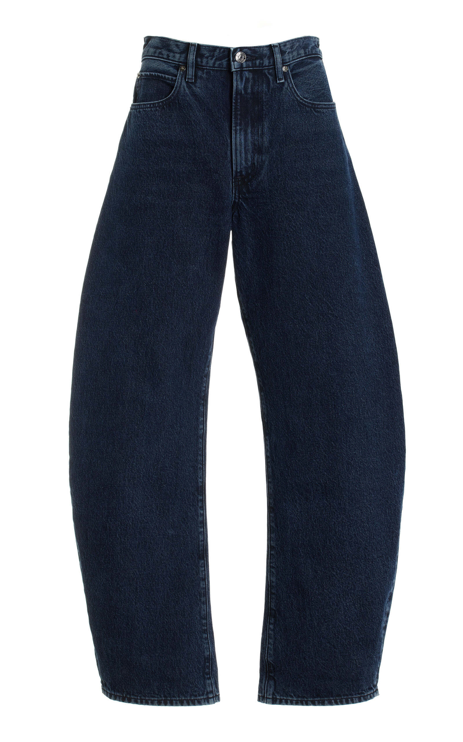 FRAME - The Bubble High-Rise Barrel Jeans - Blue - 28 - Moda Operandi | Moda Operandi (Global)