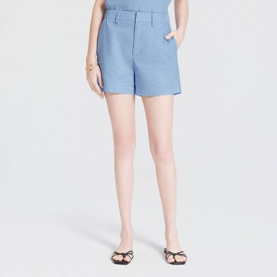Women's Mid-Rise Side Elastic Waist Relaxed Fit Shorts - A New Day™ Azure XXL | Target