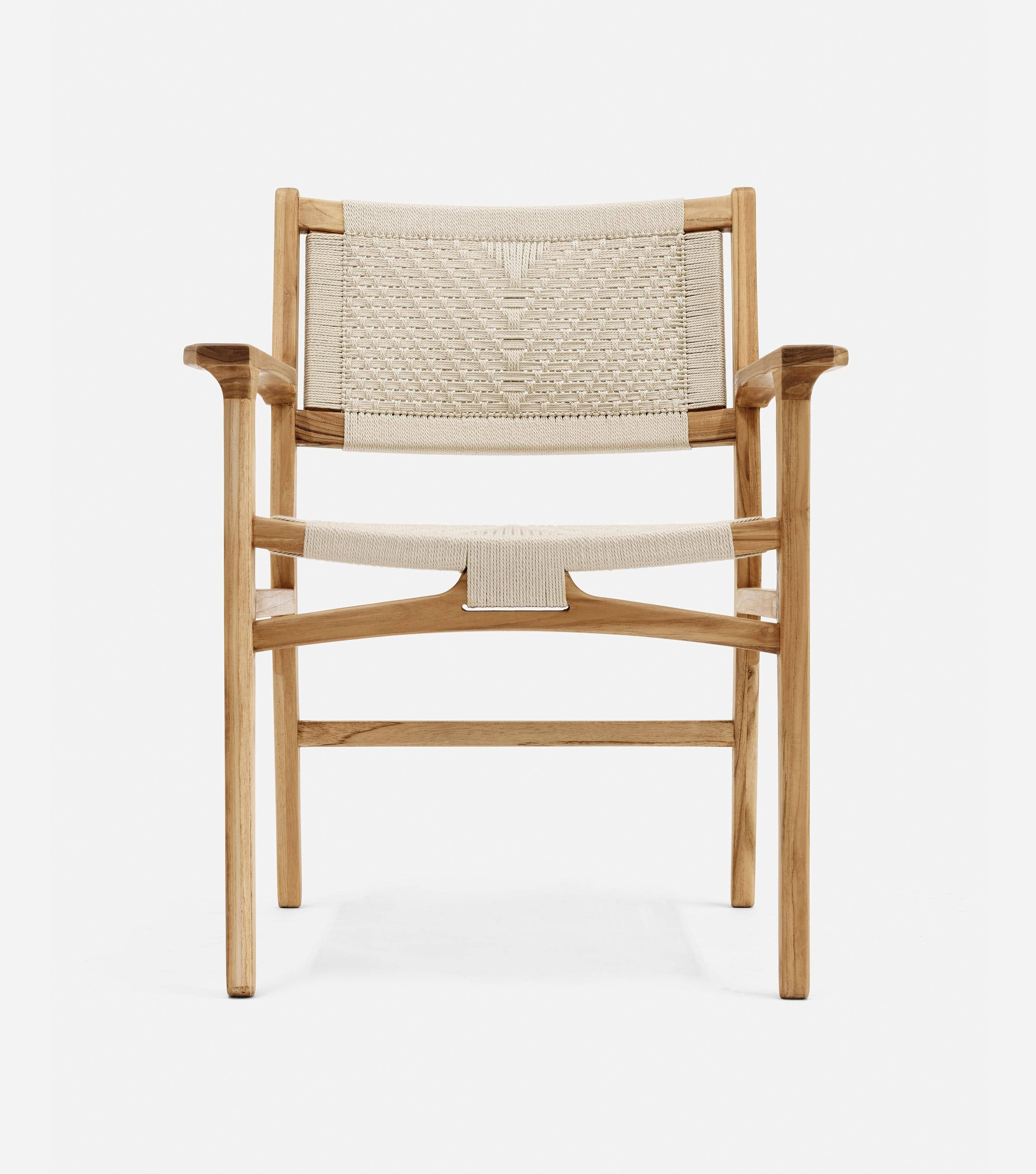 Chontales Dining Chair with Armrest Woven Naturaline V Braided Cord | Forever Furniture by Masaya... | Masaya Co