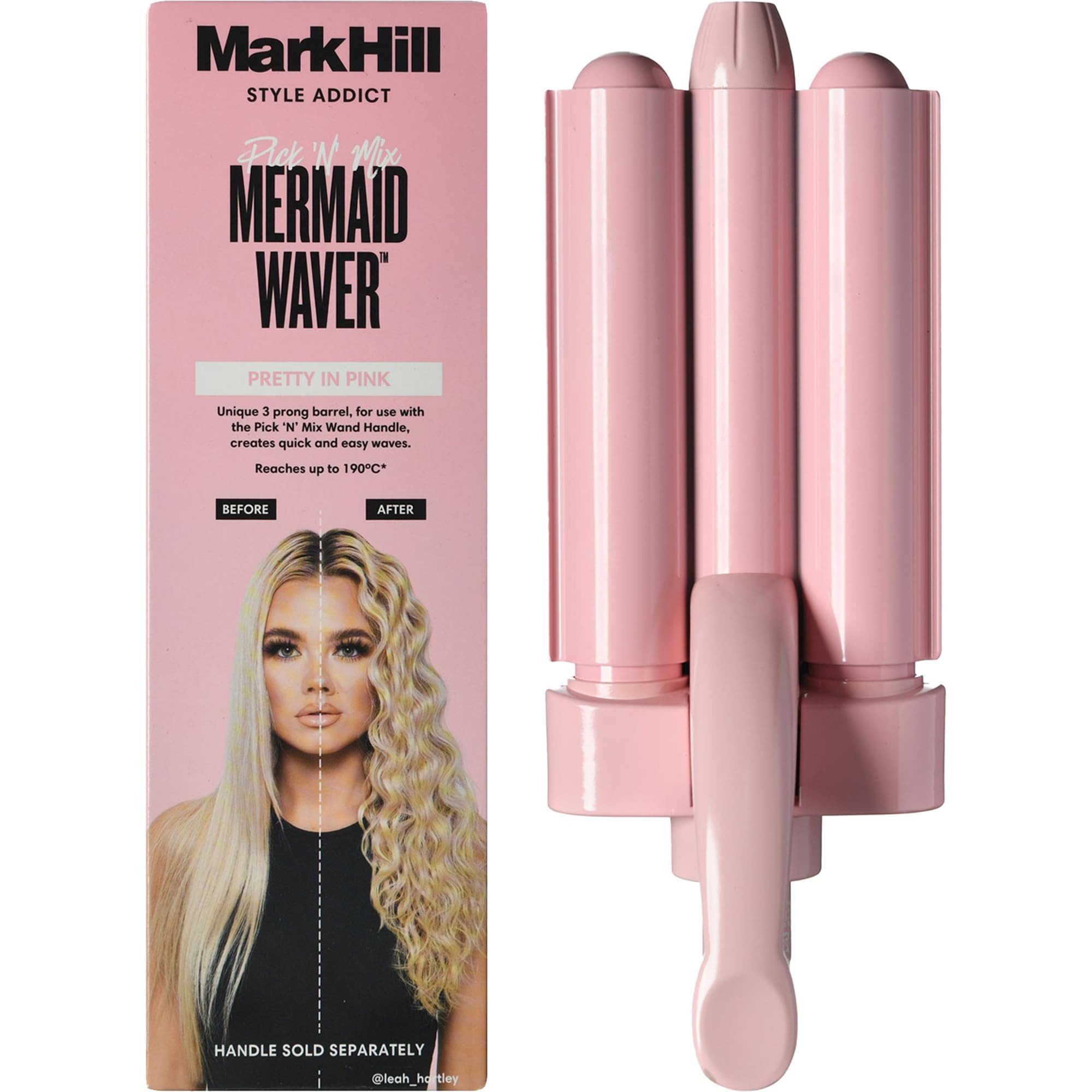 Mark Hill Pick 'N' Mix Interchangeable Curling Wand - Mermaid Waver Barrel - 21 mm - Pink (Handle... | Amazon (UK)